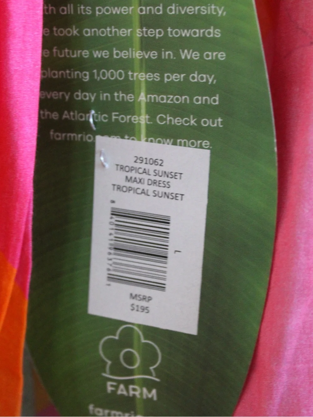 FARM Rio Tropical Sunset Maxi Dress L NWT | MSRP $195 - Picture 5 of 6